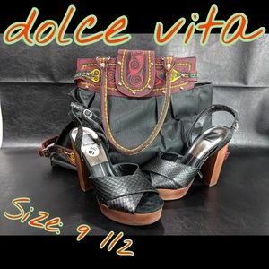 🐍NEW DOLCE VITA FAUX SNAKESKIN HEELS SZ 9.